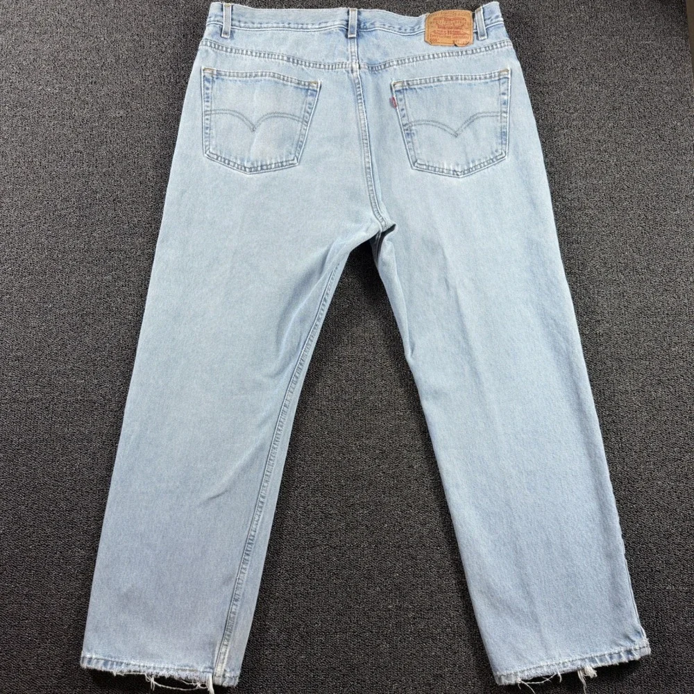 Vintage 90s Levi's 505 Regular Fit Men's 42x30 Light Wash Denim Jeans Fits 40x29